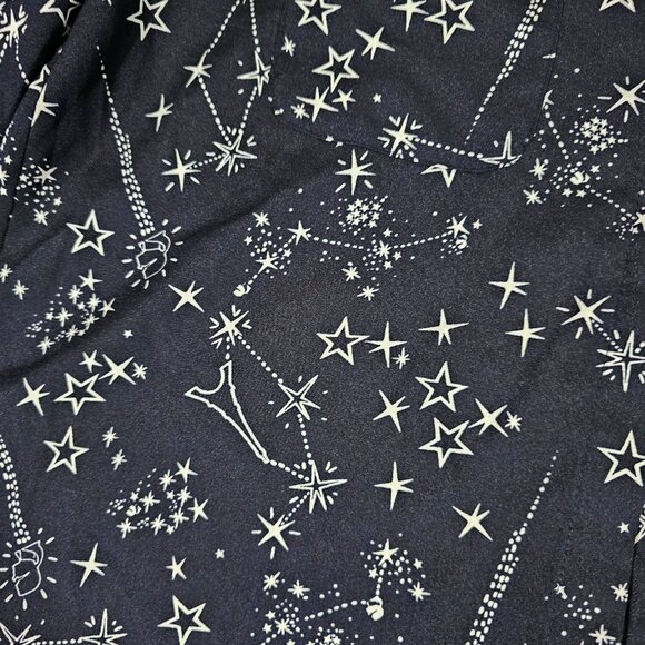 Karl Lagerfeld Paris Printed Button-Front Top Star Celestial Theme Size Small - Picture 4 of 7